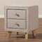 Baxton Studio Jonesy Mid-Century Beige Linen Upholstered 2-Drawer Nightstand 135-7289 - alternate 8